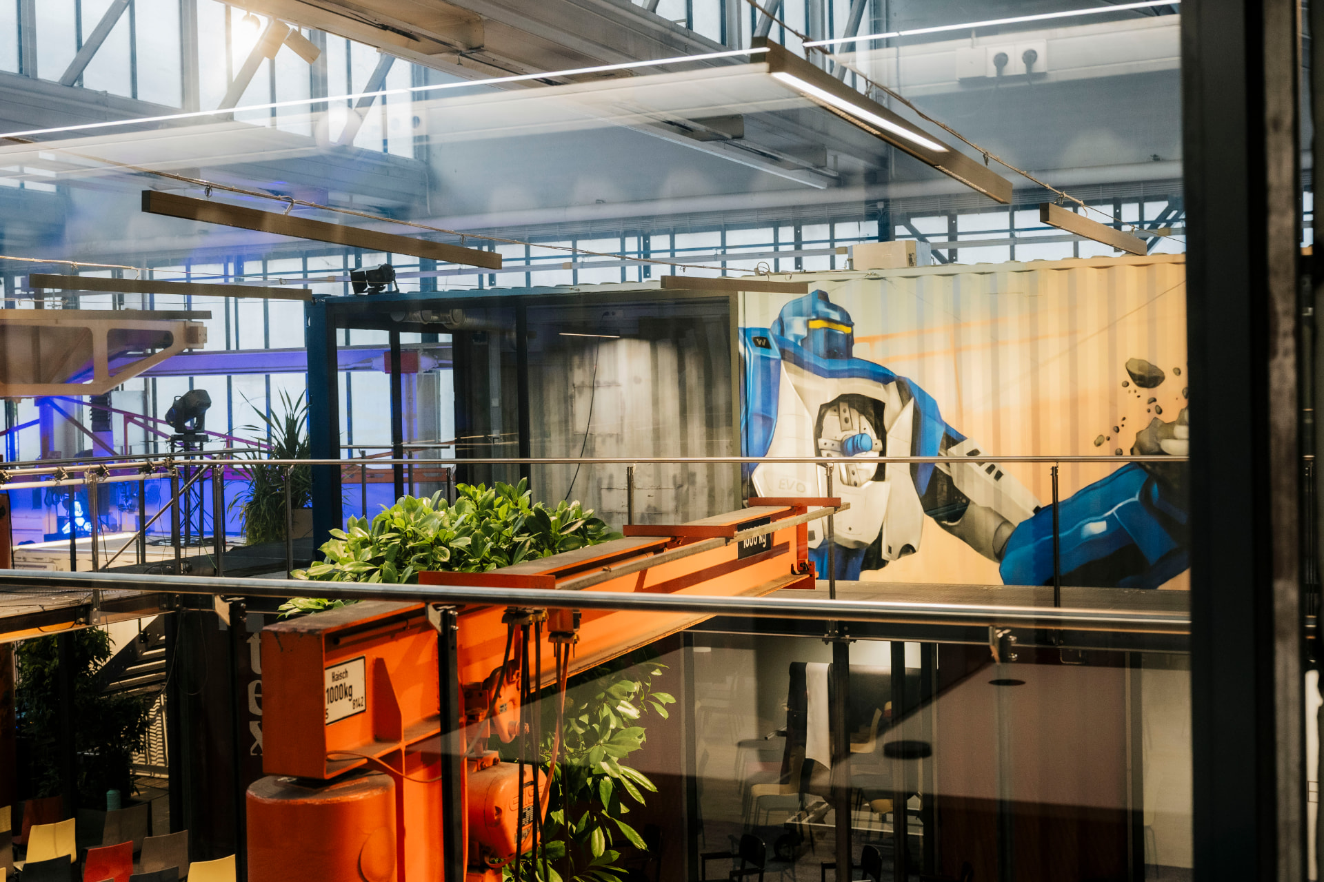 Innenansicht des hive Göppingen mit Industrie-Charakter